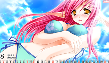 ランプオブシュガーファンクラブサイトに08月版カレンダー壁紙を公開しました！